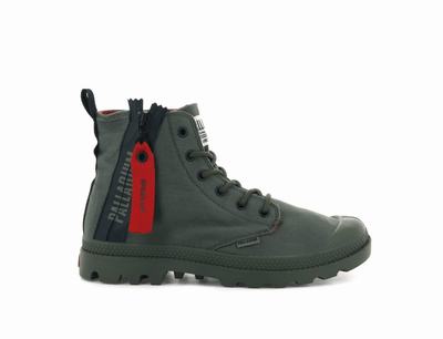 Botas Palladium PAMPA UNZIPPED Mujer Verde Oliva | Uruguay-83719