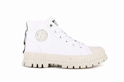 Zapatos Altas Palladium PALLASHOCK MID ORGANIC Hombre Blancas | Uruguay-91042