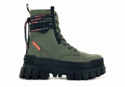 Zapatos Altas Palladium REVOLT BOOT TX Mujer Verde Oliva | Uruguay-36287